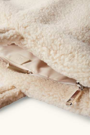 Donna - Shopper grande effetto peluche - beige