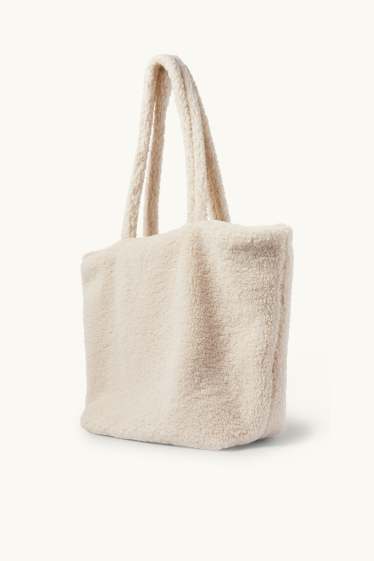Donna - Shopper grande effetto peluche - beige