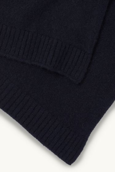 Men - Cashmere scarf - dark blue