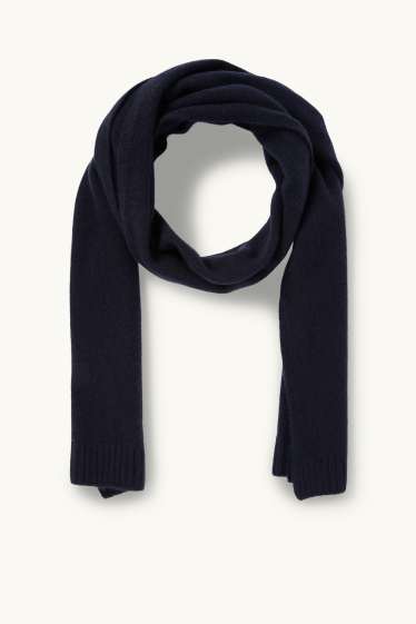 Men - Cashmere scarf - dark blue