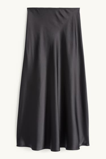 Donna - Gonna di raso - nero