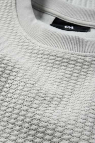 Pánské - Mikina - strukturovaná - šedá