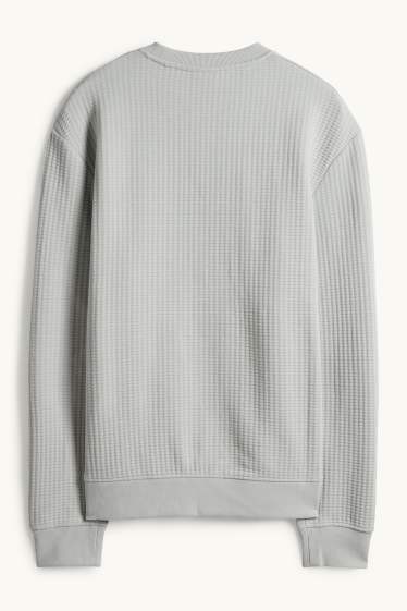 Pánské - Mikina - strukturovaná - šedá