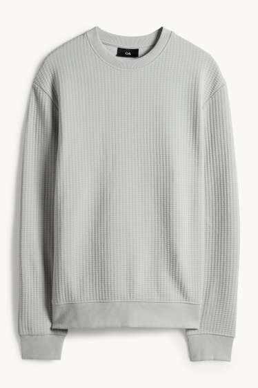 Pánské - Mikina - strukturovaná - šedá