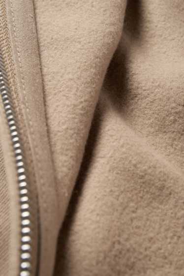 Hommes - Sweat zippé à capuche - taupe