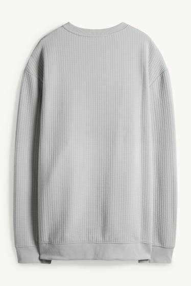 Herren - Sweatshirt - strukturiert - grau