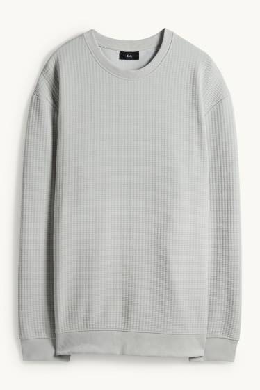 Herren - Sweatshirt - strukturiert - grau