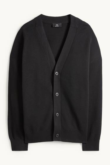 Heren - Gebreid vest - zwart