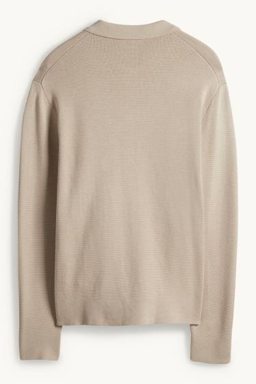 Heren - Gebreid vest - licht beige