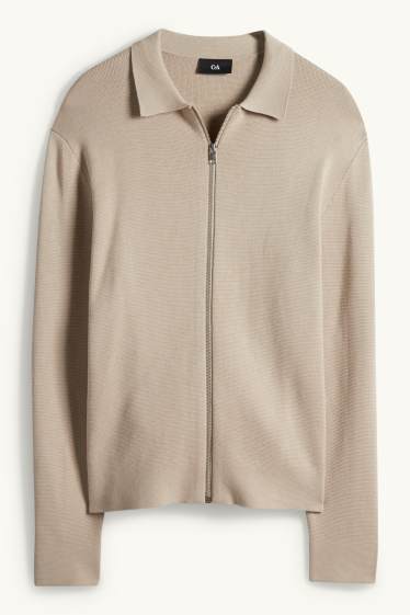 Heren - Gebreid vest - licht beige