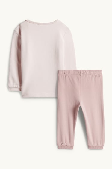 Miminka - dívky - Květiny - pyžamo pro miminka - 2dílné - růžová