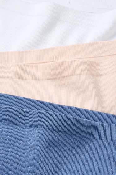 Děti - dívky - Multipack 3 ks - kalhotky - žebrované - modrá