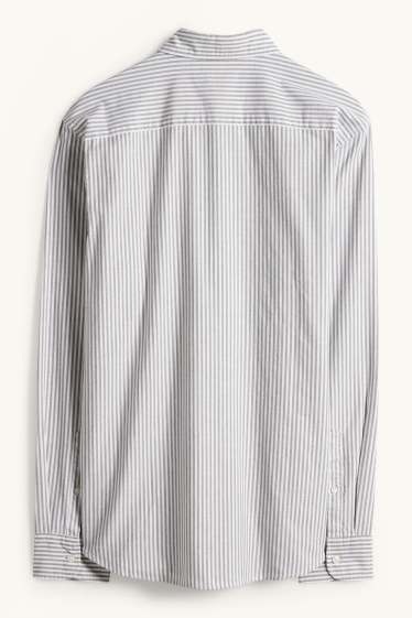 Hommes - Chemise - regular fit - col button-down - à rayures - vert / blanc crème