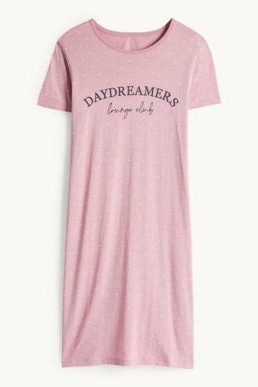 Dona - Camisa de dormir - de piquets - rosa fosc