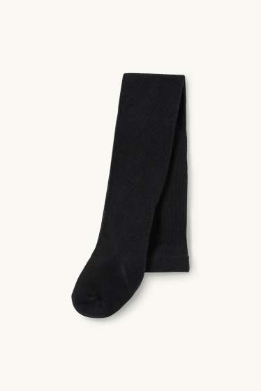 Bambine - Fiore - set - vestito e calzamaglia - 2 pezzi - nero