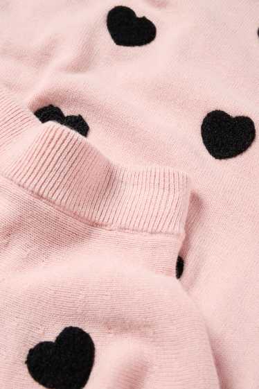 Kinder Mädchen - Herz - Set - Pullover, Rock und Strumpfhose - 3 teilig - rosa