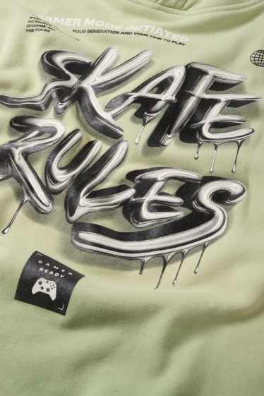 Niños - Skater - sudadera con capucha - estampada - verde claro