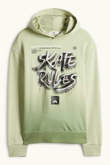 Niños - Skater - sudadera con capucha - estampada - verde claro
