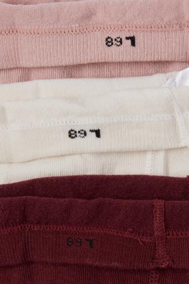 Baby Girls - Multipack of 3 - heart - baby tights - dark red