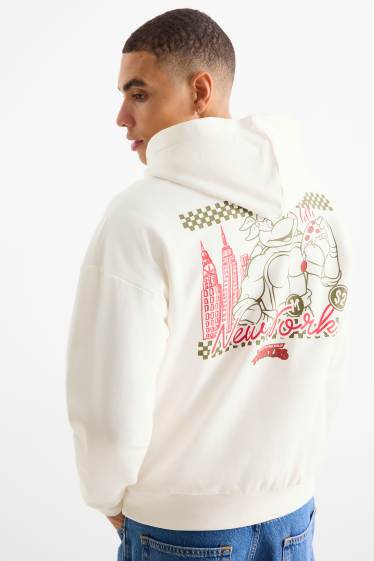 Uomo - Felpa con cappuccio oversize - Tartarughe Ninja - bianco crema
