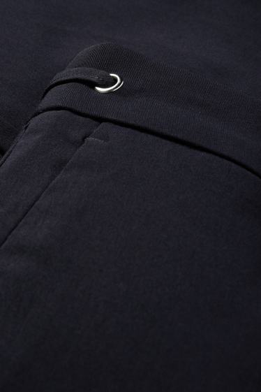 Femei - Pantaloni de stofă - talie medie - tapered fit - albastru închis