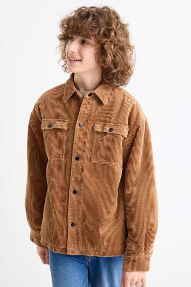 Enfants garçons - Veste-chemise en velours côtelé - marron clair