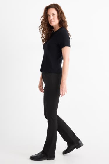 Damen - Bootcut Jeans - Mid Waist - schwarz