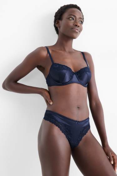 Femmes - String - bleu foncé