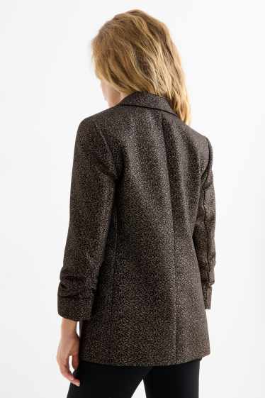 Dona - Blazer formal - regular fit - brillant - estampat de lleopard - negre