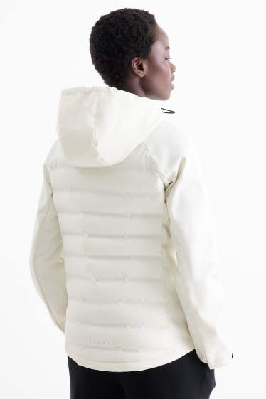 Women - Technical thermal jacket with hood - water-repellent - cremewhite
