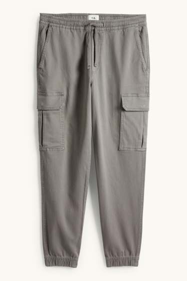 Hommes - Pantalon cargo - tapered fit - LYCRA® - gris