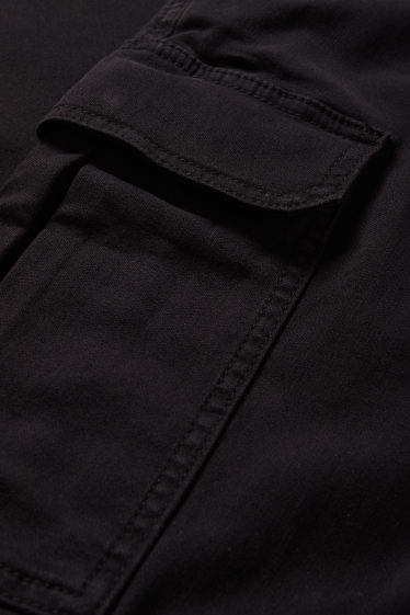 Uomo - Pantaloni cargo - tapered fit - LYCRA® - nero