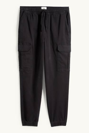 Uomo - Pantaloni cargo - tapered fit - LYCRA® - nero