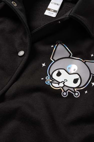 Kinder Mädchen - Kuromi - Collegejacke - schwarz