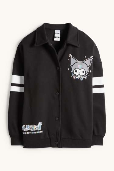 Kinder Mädchen - Kuromi - Collegejacke - schwarz