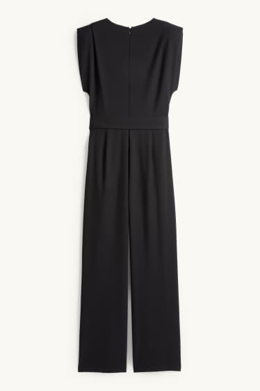Damen - Jumpsuit mit Gürtel - schwarz
