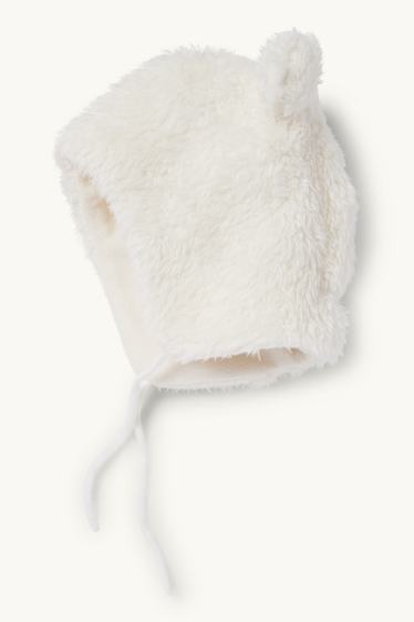 Unisexe - Bonnet en imitation fourrure pour bébé - blanc