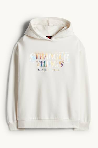 Enfants filles - Stranger Things - sweat à capuche - blanc crème