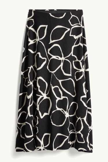 Femmes - Jupe - à fleurs - noir / blanc