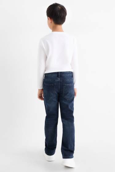 Children Boys - Straight jeans - thermal jeans - jog denim - extra-wide waistband - denim-dark blue