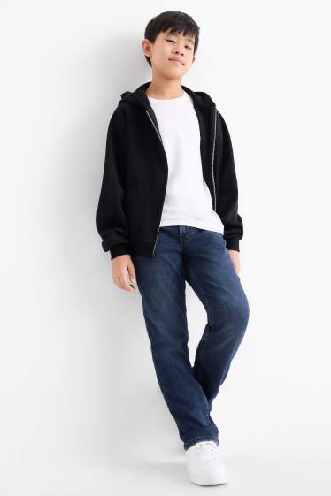 Children Boys - Straight jeans - thermal jeans - jog denim - extra-wide waistband - denim-dark blue