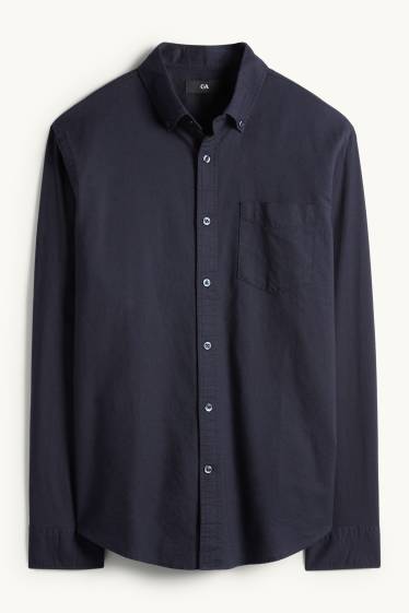 Home - Camisa - regular fit - button-down - blau fosc