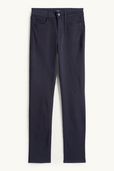 Damen - Stoffhose - High Waist - Slim Fit - dunkelblau