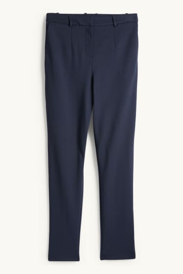 Femmes - Pantalon en jersey - high waist - tapered fit - bleu foncé