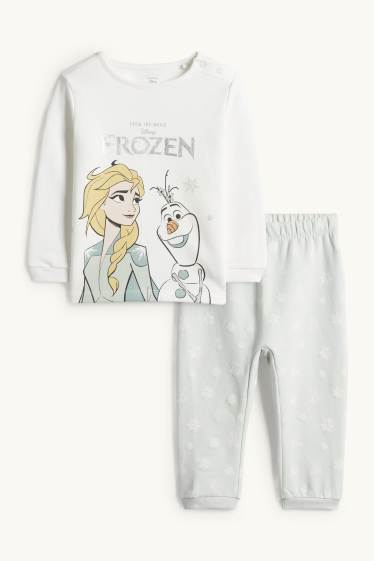 Bebés niñas - Frozen - pijama para bebé - 2 prendas - blanco / turquesa