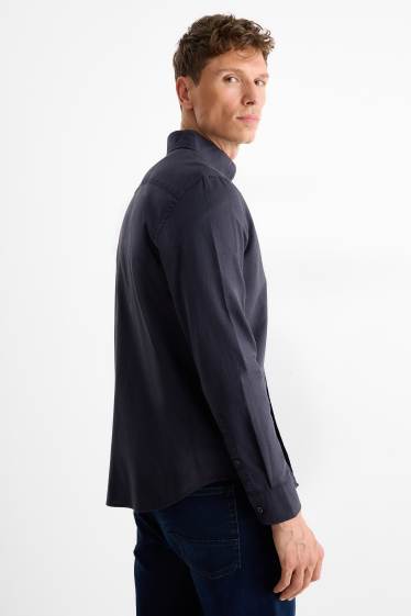 Home - Camisa - regular fit - button-down - blau fosc