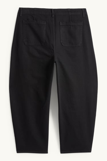 Femei - Balloon jeans - talie înaltă - negru