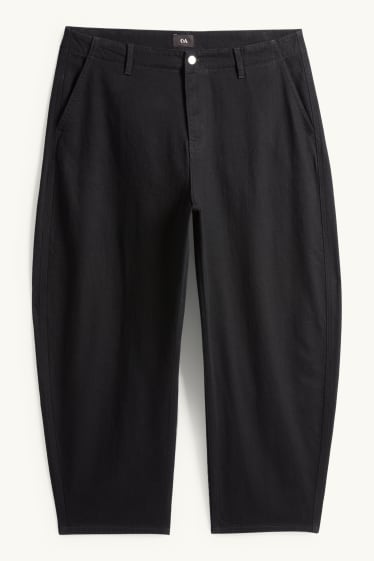 Femei - Balloon jeans - talie înaltă - negru