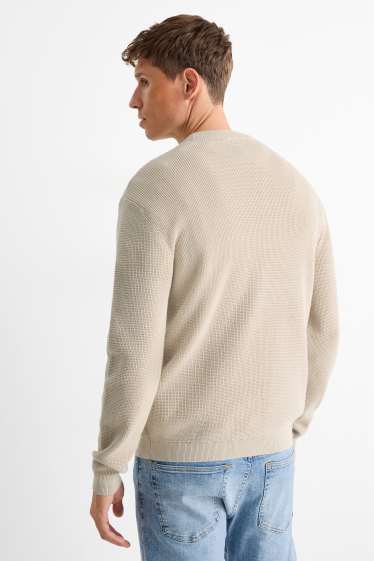Heren - Trui - met structuur - licht beige