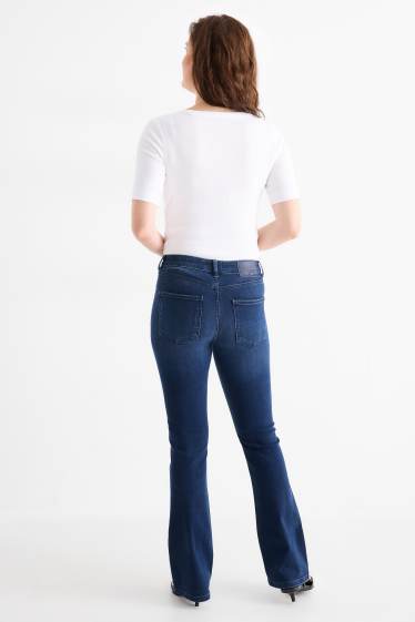 Damen - Bootcut Jeans - Mid Waist - jeansblau